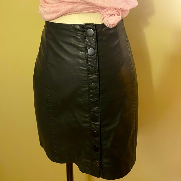 Free People “Oh Snap!” Vegan Leather Mini Skirt - Picture 6 of 12